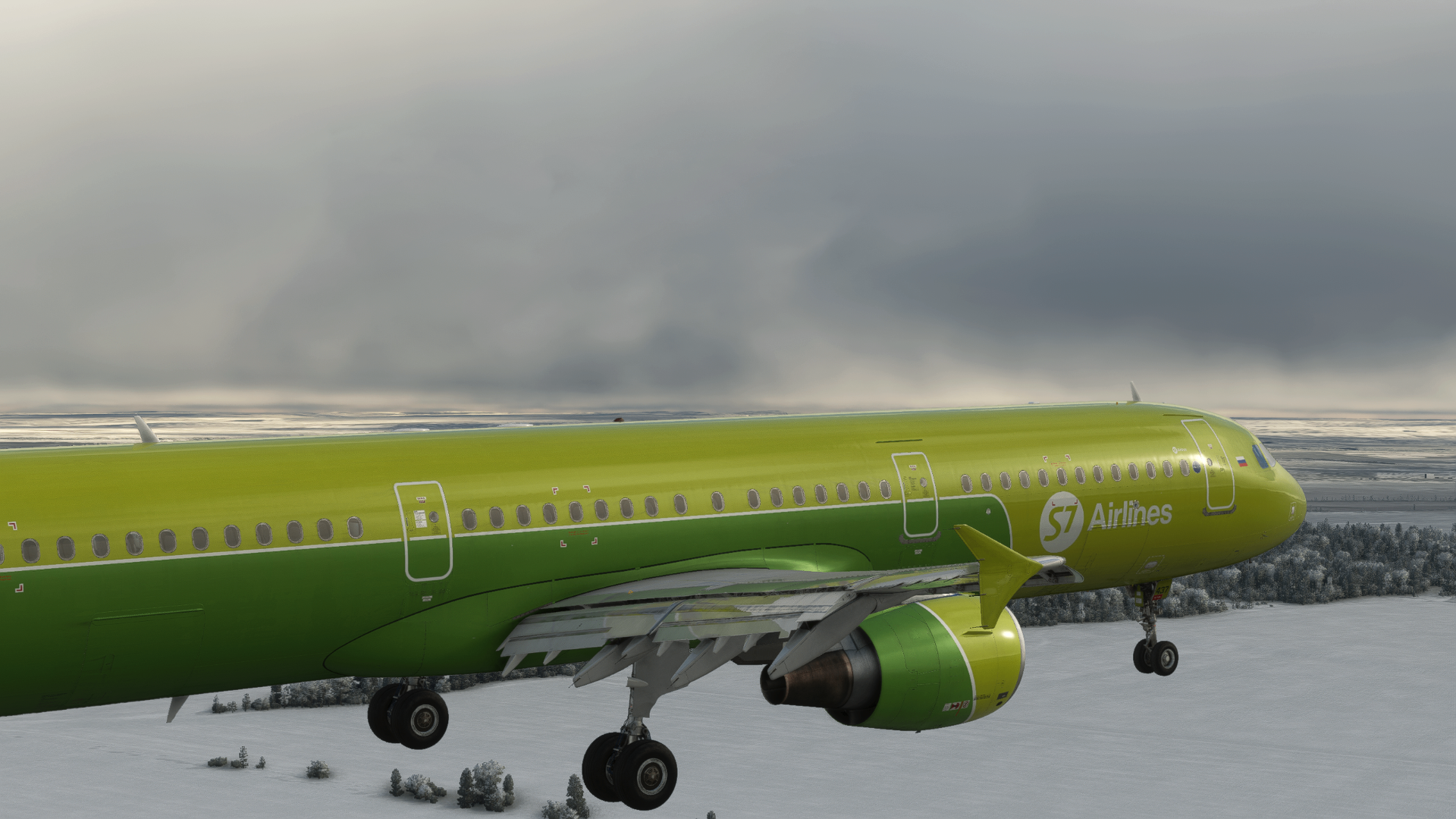 Aircraft over Siberian mountains