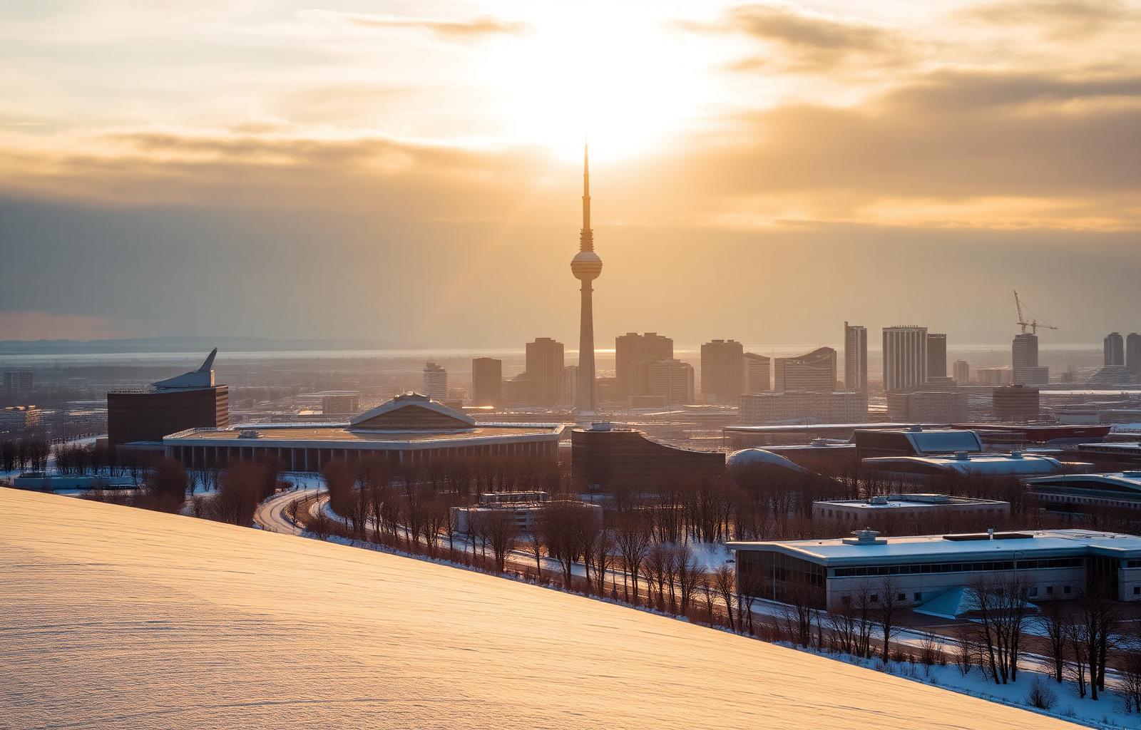 Yekaterinburg skyline in the snowy Ural region